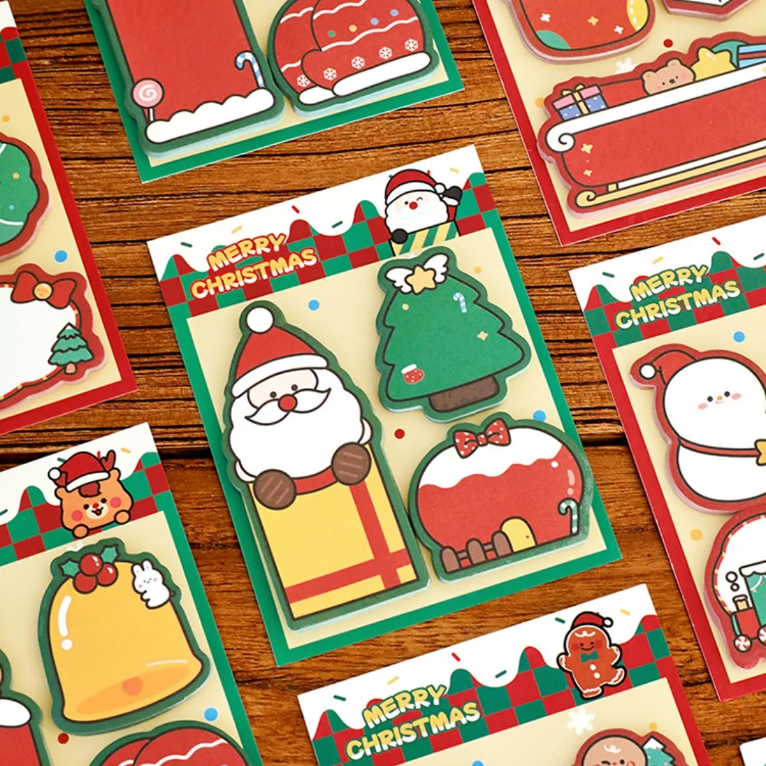 

Christmas Memo Pads Festive Christmas Sticky Notes Self-Stick Notes Cute Cartoon Sticky Notes For Christmas Party Festival