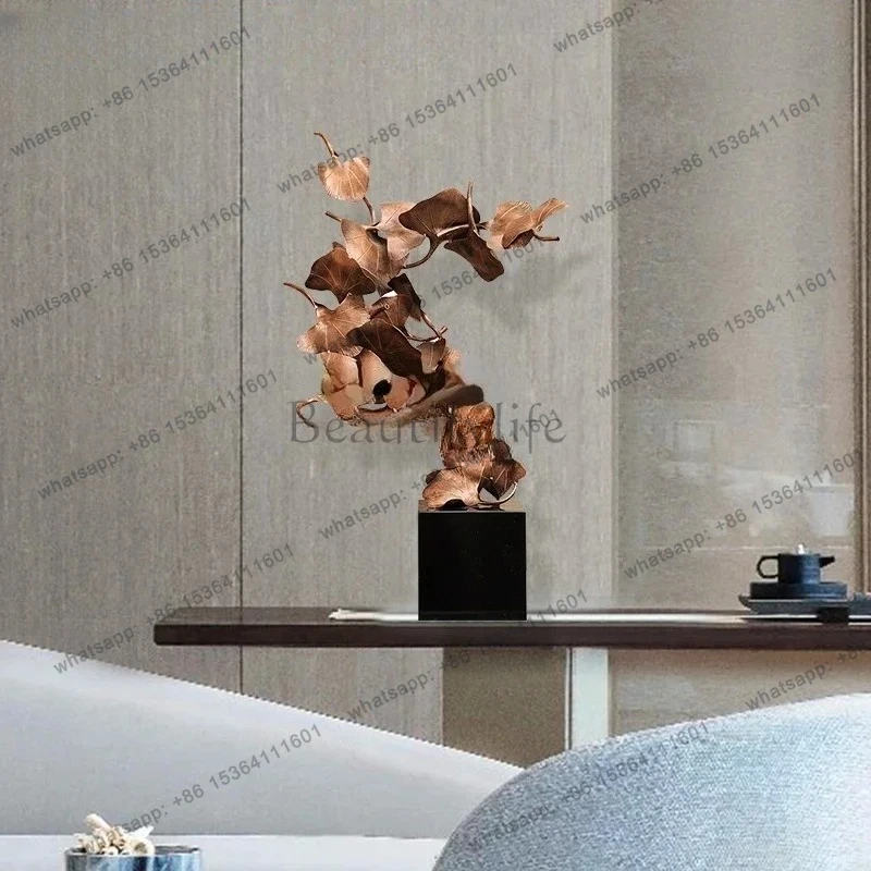 Metallic Desktop Lucky Decoration Hotel Club Model Room Villa Iron Abstract Sculpture Artwork Soft Decoration Accessories