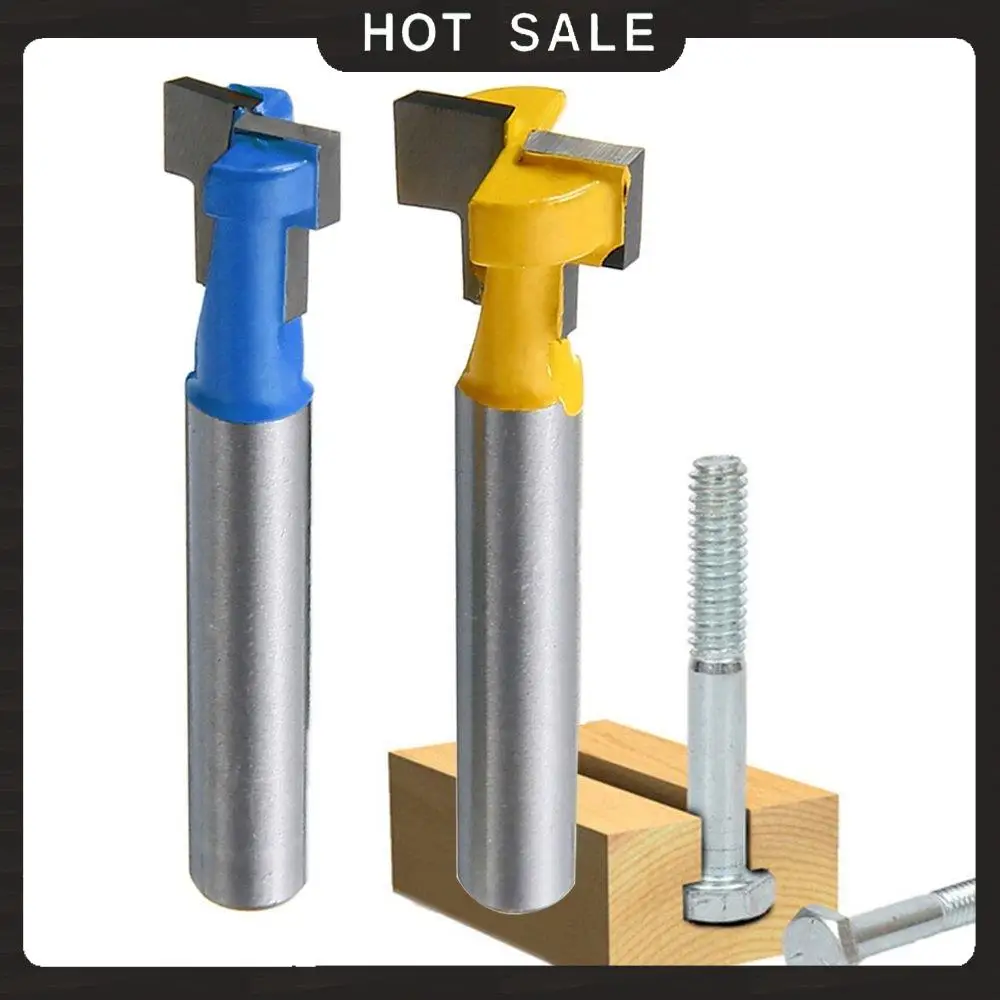 تسليم 24 ساعة 1/4 بوصة عرقوب T-فتحة القاطع راوتر بت مقبض فولاذي 3/8 بوصة و 1/2 بوصة طول قواطع النجارة للطاقة T #4
