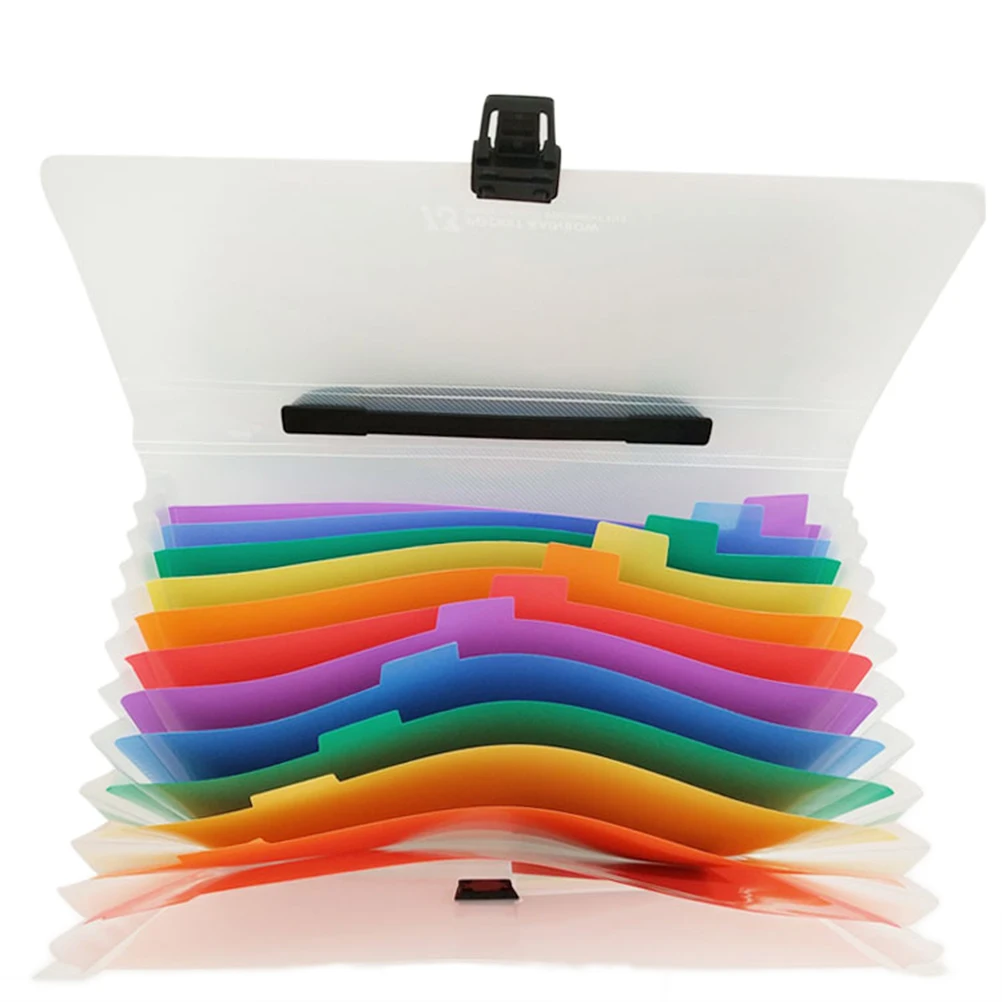 Carpeta de archivos expandible de mano con 13 bolsillos, carpeta de documentos de acordeón de plástico PP impermeable para archivar estudio de oficina