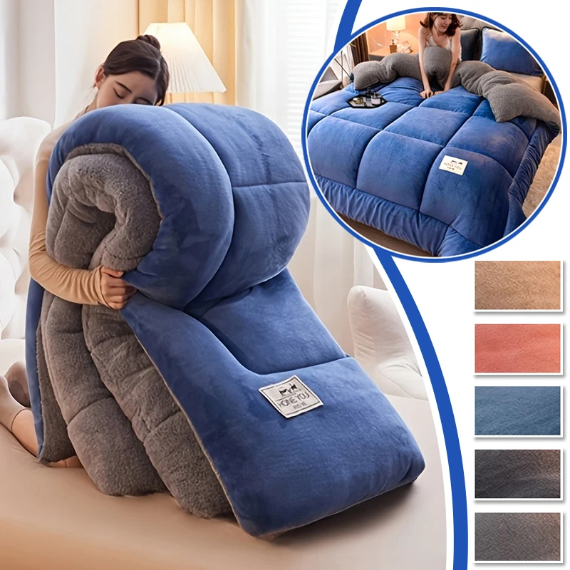 

Thickened Warm Quilt Core Comforter Double-sided Velvet Lamb Wool Autumn Winter Blanket Dormitory Warm Double-sided Velvet Core
