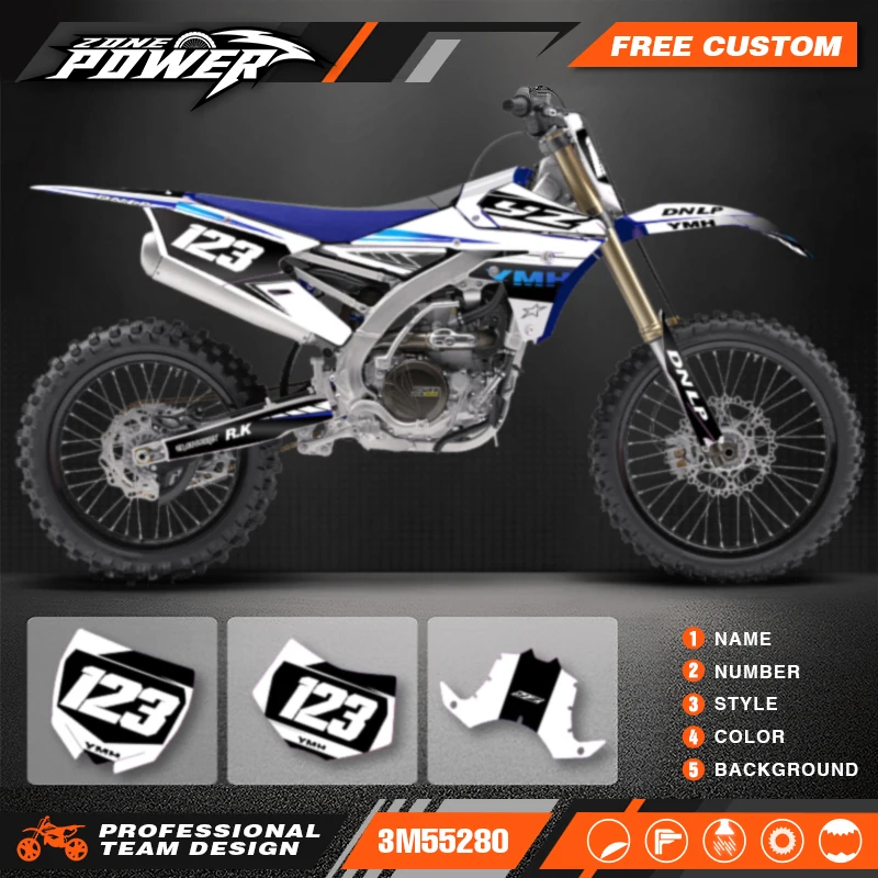 Powerzone For YAMAHA 2014-2018 YZF250 2015-2019YZF250X WRF250 2014-17 YZF450 Custom Backgrounds Graphics Decals Sticker Kits 42