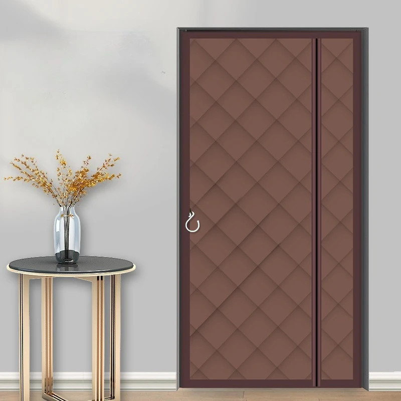 Winter Side Open Quilted Keep Warm Door Screen Curtain Thicken Windproof Partition Door Cover No Punching Magnetic Door Curtain