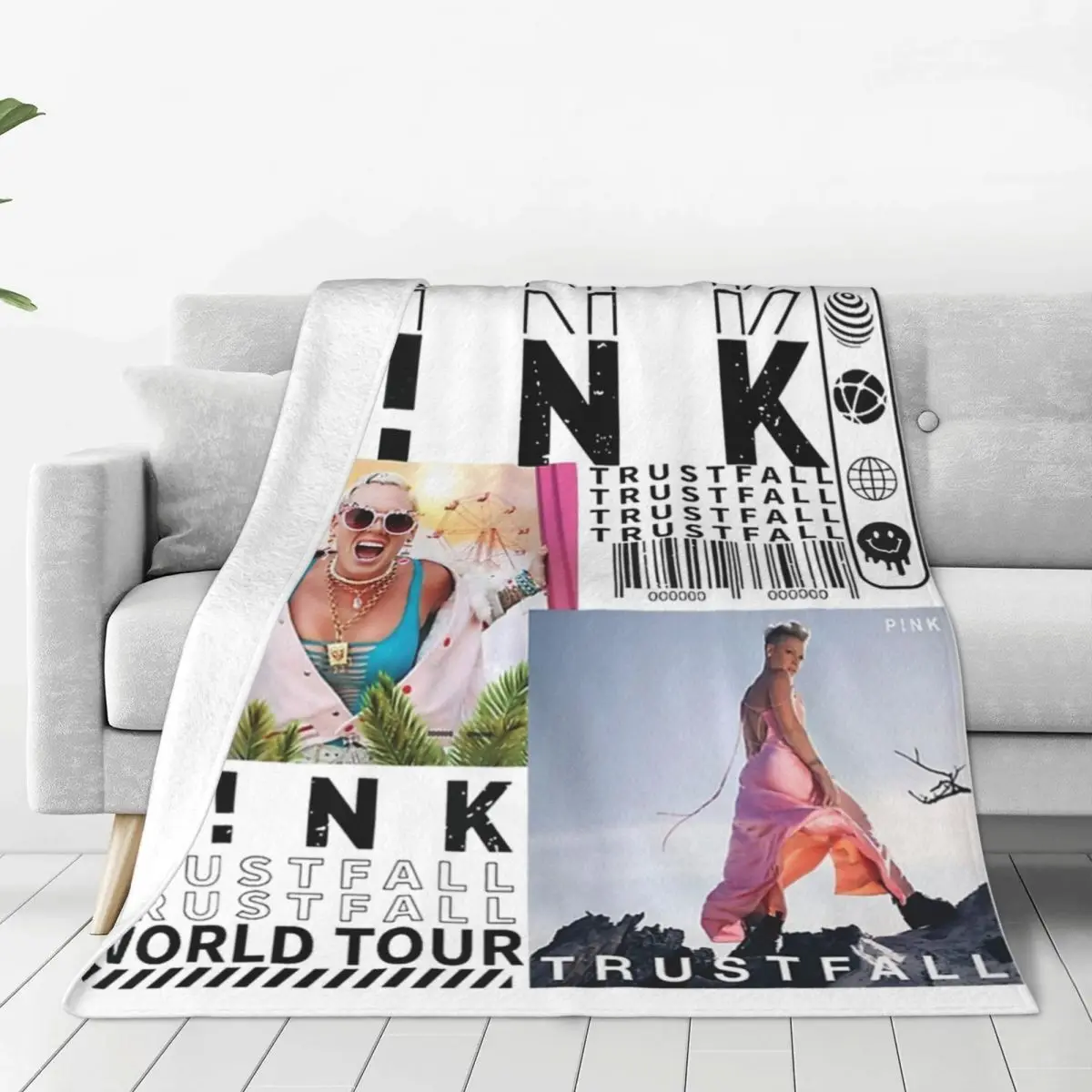 Multifunction Cool Singer Pink P!nk Blanket Accessories Sofa Decorative Pop Songs Blanket Throw Soft Flannel for Office