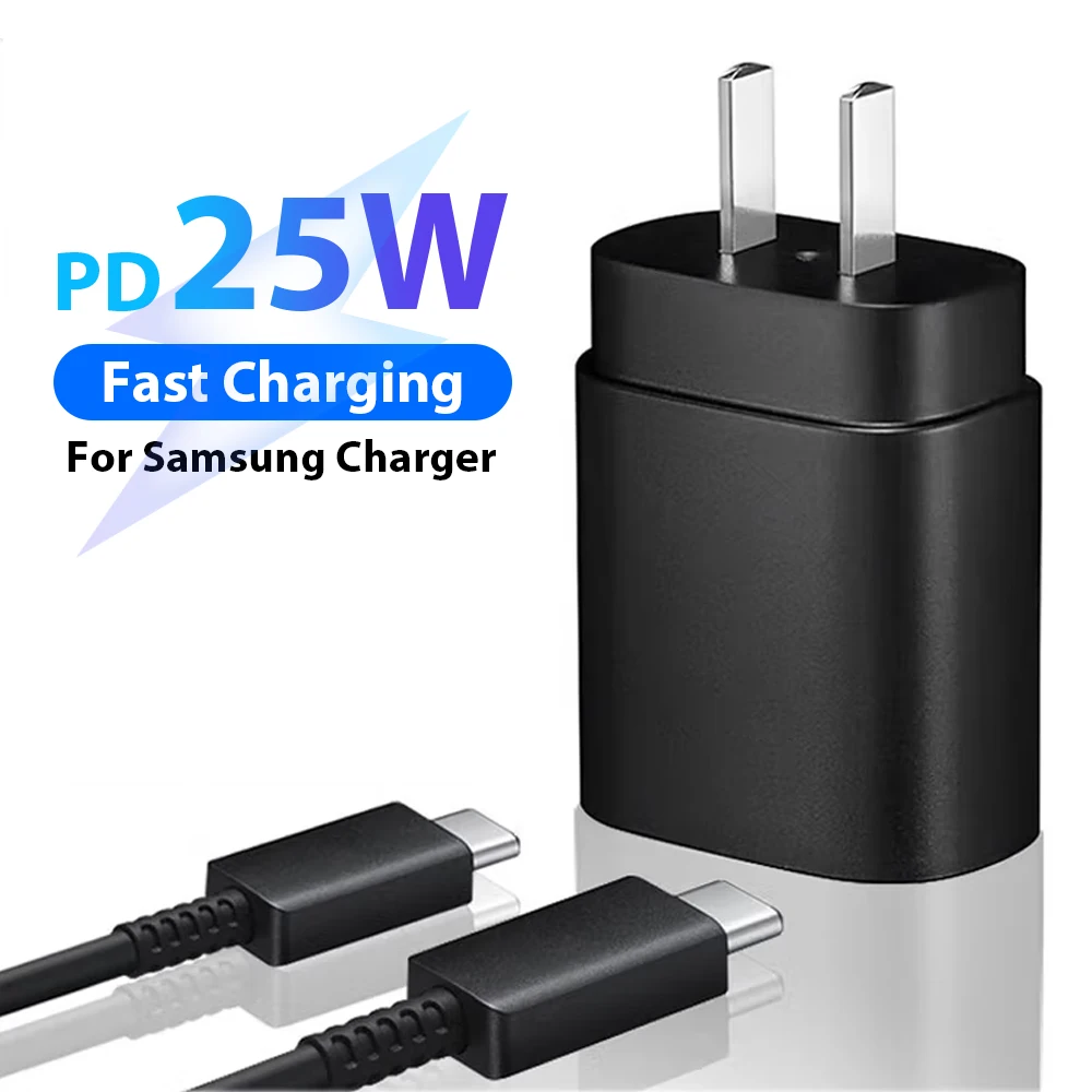 

PD 25W Fast Charger For Samsung Galaxy S25 S24 S23 S22 S21 Ultra A54 A53 Z Quick Charge USB C to Type C Super Fast Chaging Cable