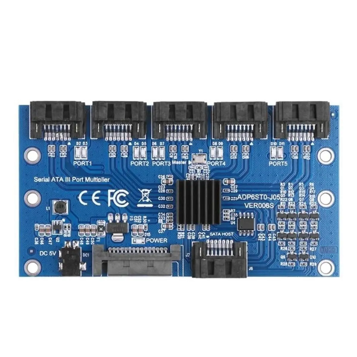 AAAE SATA 3.0 Expansion Card 1 to 5 Port Converter Expansion Card 6Gbps Motherboard Riser Card Hub Adapter