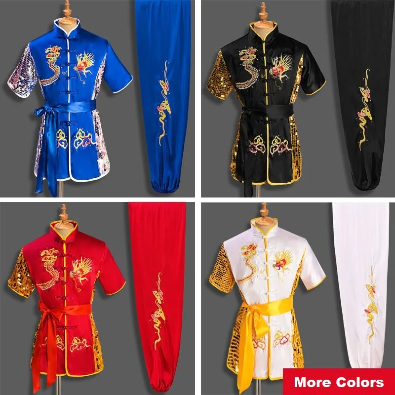 Solredo Unisex Wushu Kostuum Chinese Traditionele Dragon Kung Fu Uniform Training Kleding Martial Arts Kostuum Tai Chi Outfit