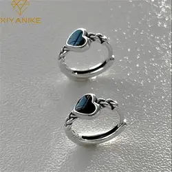 XIYANIKE – boucles d'oreilles noires en forme de cœur pour femme et fille, bijoux de luxe, tendance, cadeau de fête