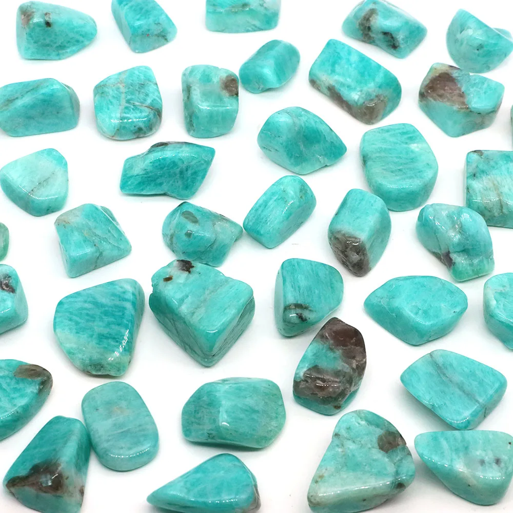 Amazonite Natural Tumbled Stone Healing Crystal Reiki Bulk Gemstone Quartz Mineral Specimen Tank Aquarium Home Decor DIY Pendant