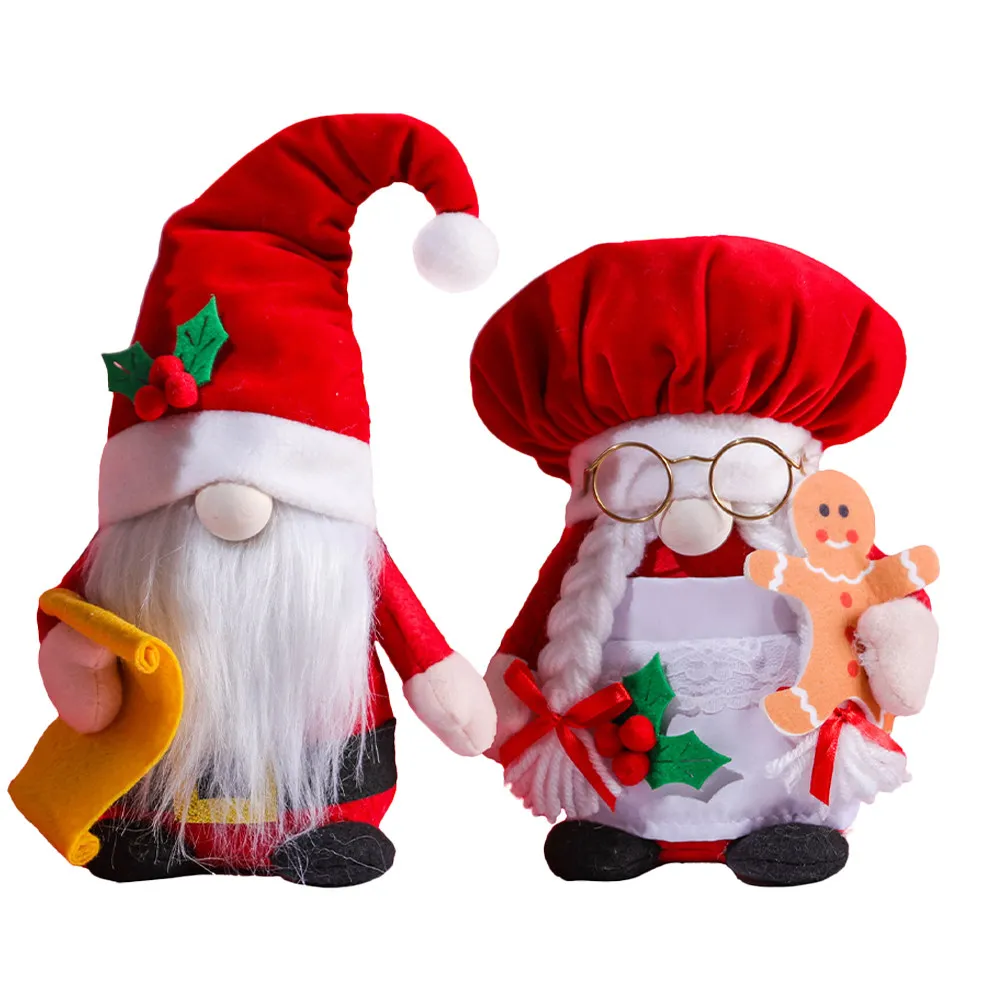 

2Pcs Couple Gnome Ornaments Xmas Party Christmas Decor Tabletop Centerpiece Gift for Home Office Decor Xmas Gnome