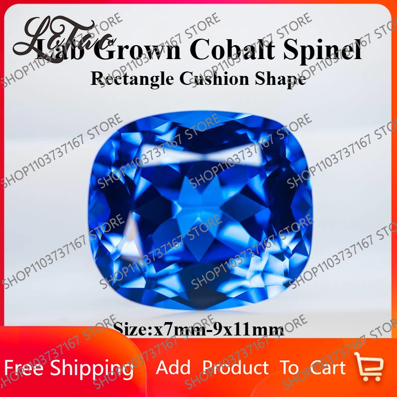 

High Quality Lab Grown Cobalt Spinel Blue Color Rectangle Cushion Cut Gemstone for DIY Jewelry Making Selectable Certificate