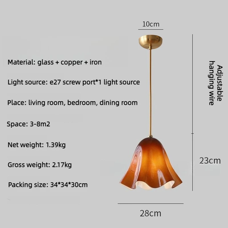 Vera Bloom Hanglamp Frans Glas Kleine Kroonluchter Gang Balkon Woonkamer Creatieve Armatuur Huisdecoratie