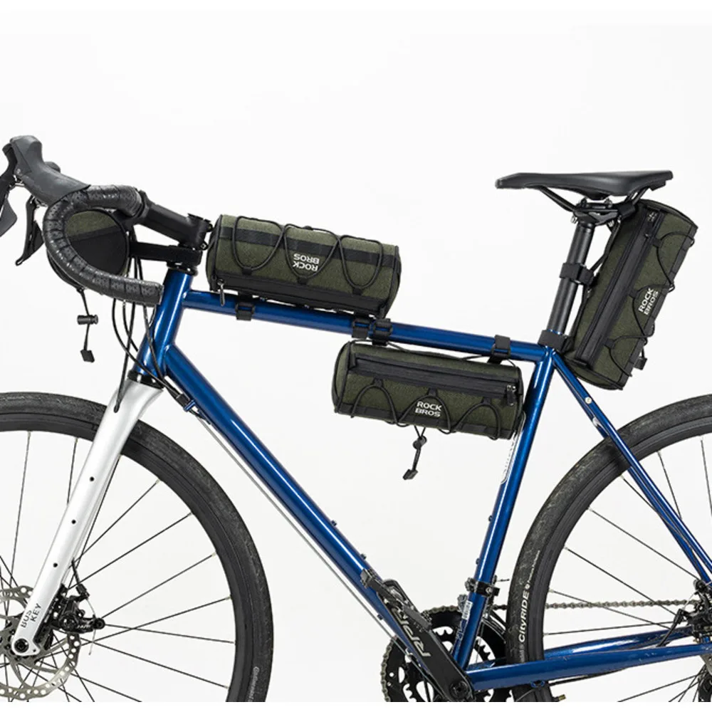 Bicycle cylindrical charter, bag, mountain road travel, front crossbeam, hanging handle, storage_voghion.com