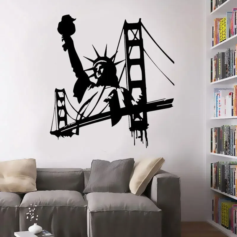 New York City Famous Sign Liberty Naklejka ścienna Vinyl Art Home Decor Living Room Bedroom Naklejka Dekoracja biura Fototapeta ścienna 3C18