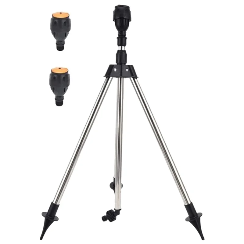 ABFW Telescopic Automatic Rotating Sprinkler Tripod Irrigation Artifact with One Sprinkler and Two Nozzles