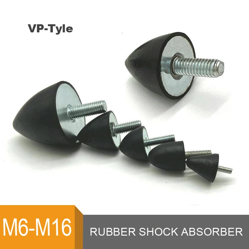 1/2/4Pcs VP-Type Rubber Shock-Absorbing Screw Collision Buffer Block M6 M8 M10 M12 M16 Silent Motor Screw Shock-absorbing Pads