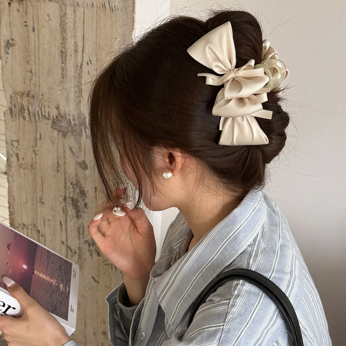 Spinki do włosów kokardki pazury dla kobiet dziewczyna szpilki akcesoria wiodąca moda modne popularne zaczepy vintage Krab słodycze kpop nowość w prezent