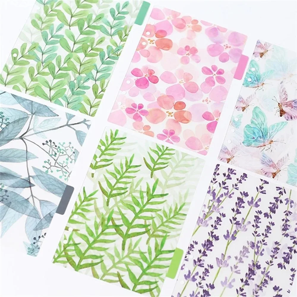 6 lubang A4 Loose-Leaf Notebook kertas isi ulang PP DIY Spiral Binder pembagi halaman pemisah laporan Binder transparan