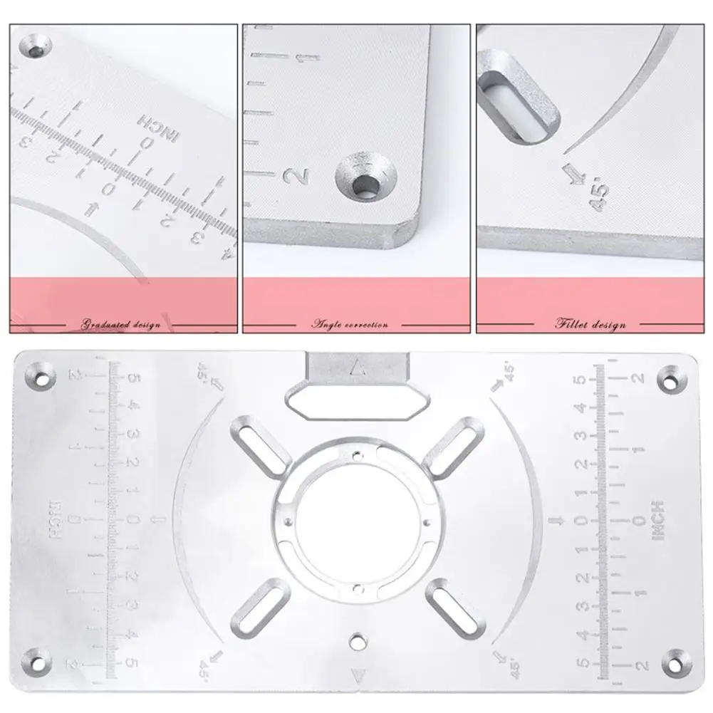 Router Table Insert Plate Aluminum Alloy Trimming Machine Engraving Flip Board For Woodworking Wood Tools dropshipping wholesale