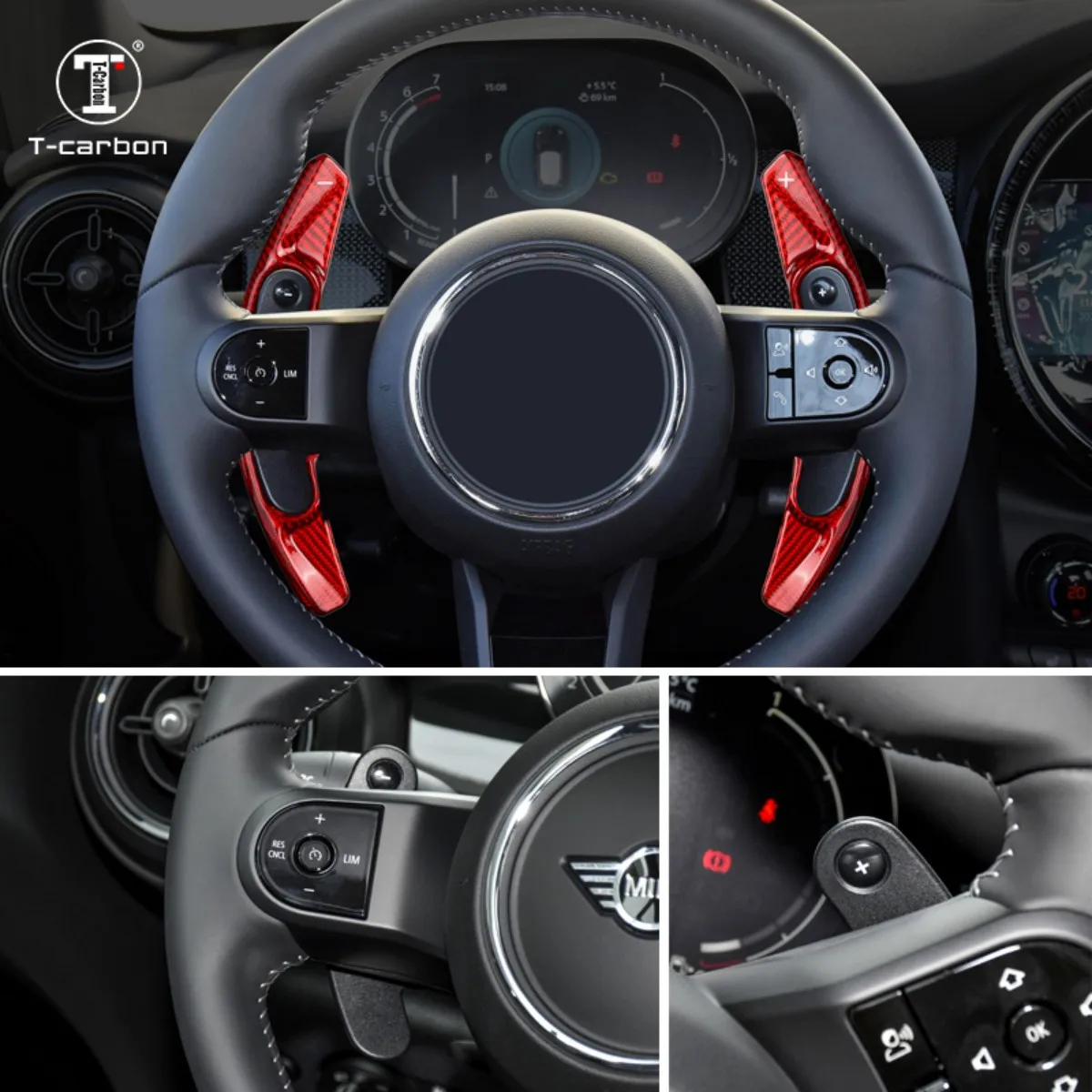 

Carbon Fiber Steering Wheel Extension Paddle Shift For MINI Cooper S ONE JCW Clubman MK3 F54 F55 F56 F57 F60 DSG Paddle Shifter