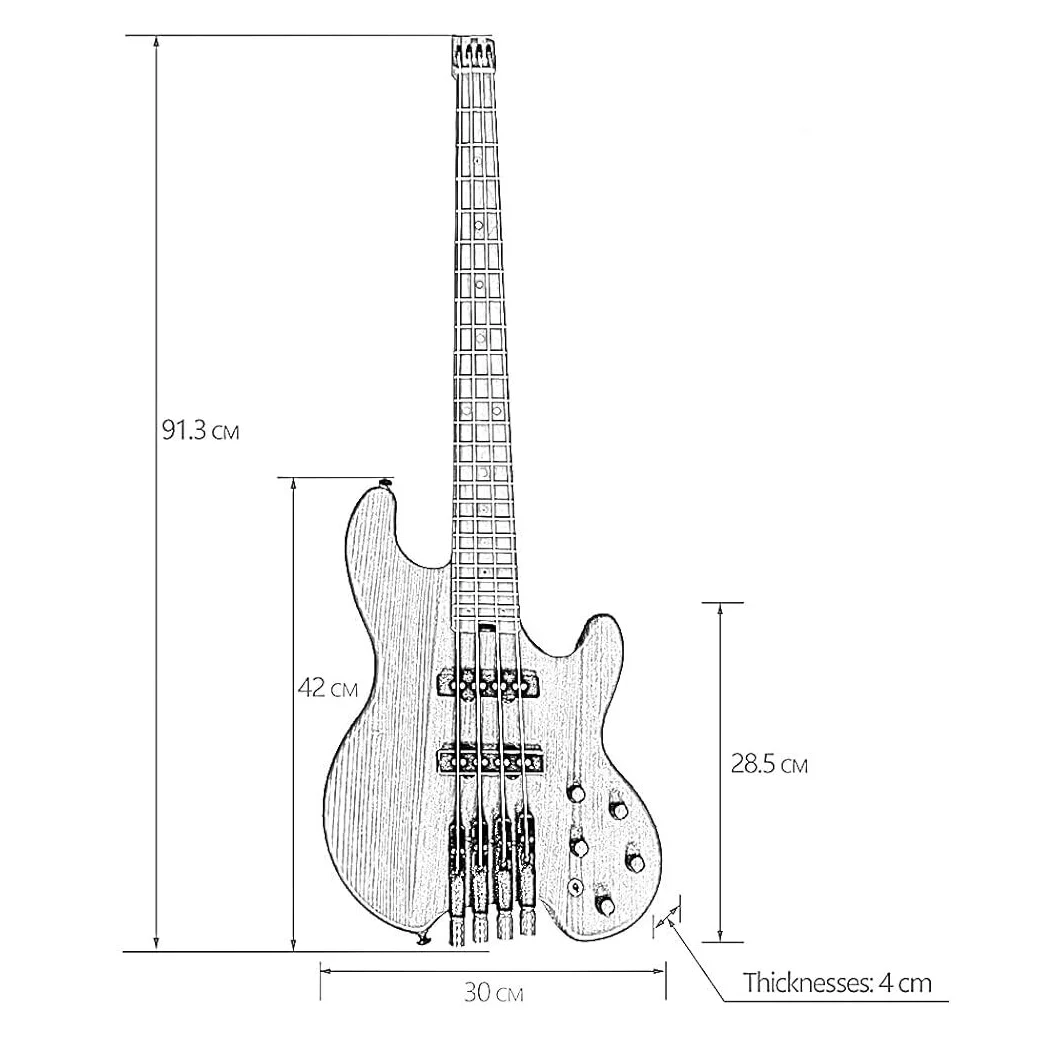 Headless 4 String Bass Guitar Ash Body Roasted Maple Neck Active Passive J Pickup 24 Frets Matte Finish Electric Bass view 6