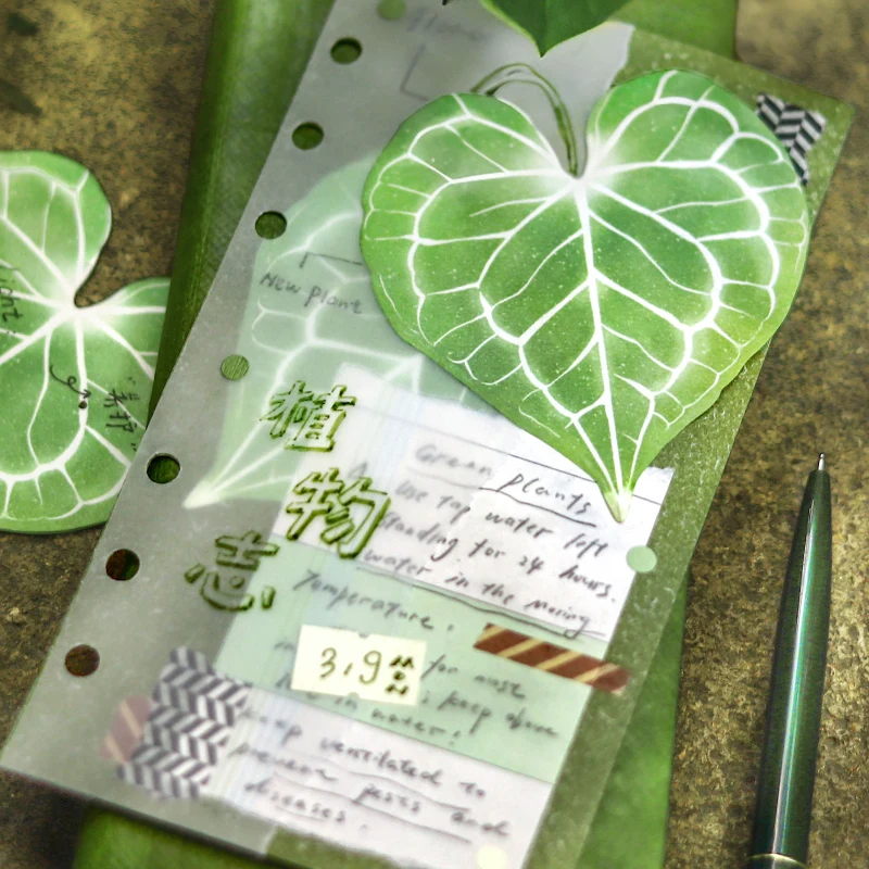 30pcs Island Plant Chronicles Series Fresh Watercolor Plants Student Handbag Memo Message N Times Sticky Post it