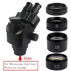 0.3X 0.5X 0.7X 0.75X 1X 1.5X 2.0X obiettivo ausiliario per Zoom Stereo microscopio Thread 48mm per microscopio trinoculare