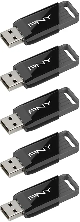 32GB USB 3.2 Gen 1 Flash Drive 5-Pack, 130MB/s Read, Durable Sliding Design for Data Storage