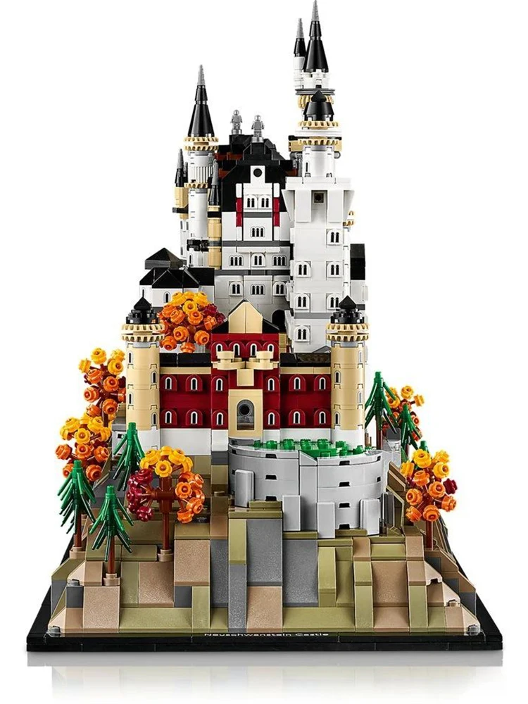 2026 Beliebtes 3455-teiliges Baustein-Set Straßenansicht Schloss Neuschwanstein Modell Geschenkspielzeug Weihnachts- und Geburtstagsgeschenk