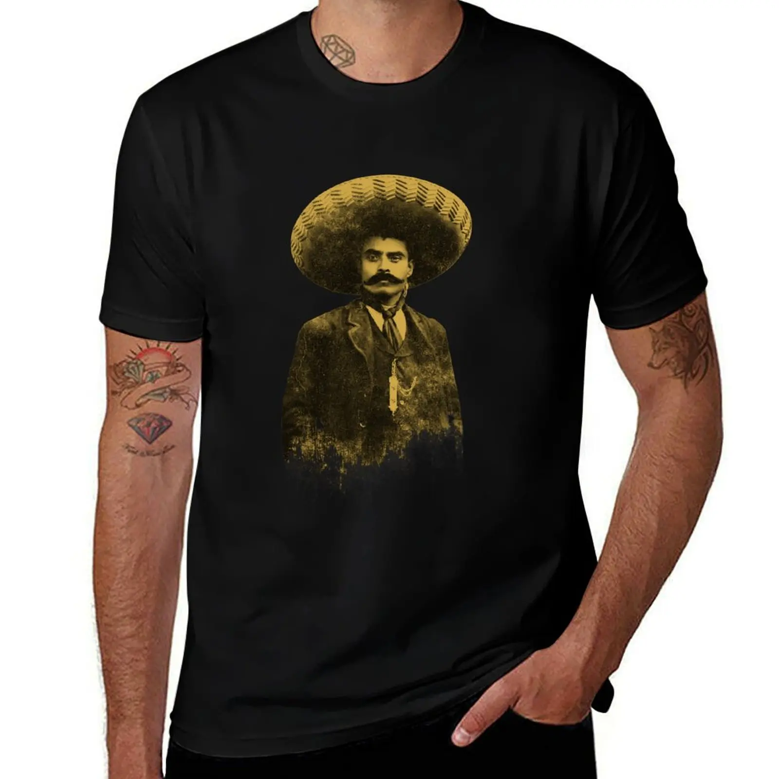 

Emiliano Zapata - Black T-Shirt cotton t shirts high quality funny t shirts man t shirts for man cotton funny T-shirt