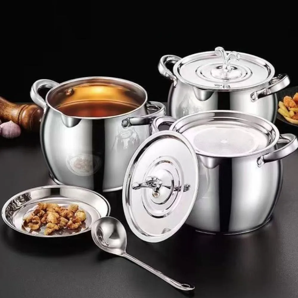 

1.5/4L Lard Strainer Tank Binaural Handle Heat Resistant Oil Filter Pot Stainless Steel Large Capacity Lard Jug Fried Foods