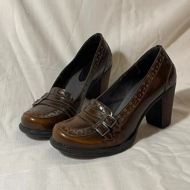 

Women's Shoes College Style Women Loafers Fashion Vintage Elegant Thick Heel Commuting Mary Jane Shoe Ladies Dress Pumps Zapatos