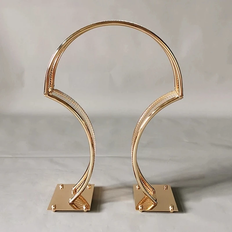 

10pcs/lot Gold Wedding Arch Stand Road Lead Wedding Table Centerpiece Flower Rack For Event Party Decoration
