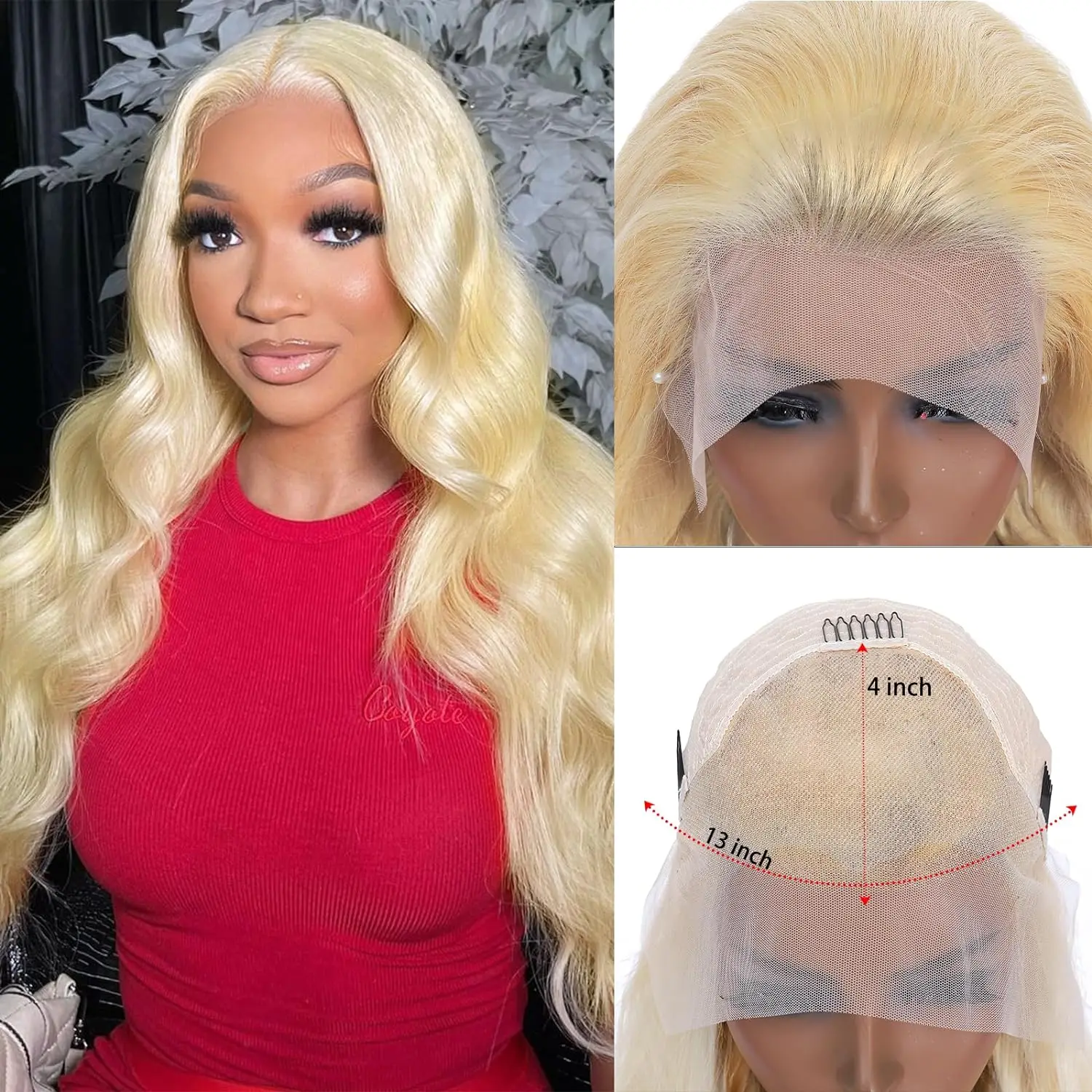 Ulrica Body Wave Lace Front Blonde Wig Colored 613 13x4 Lace Frontal Blonde Human Hair Wig For Women 180% Brazilian Wig On Sale