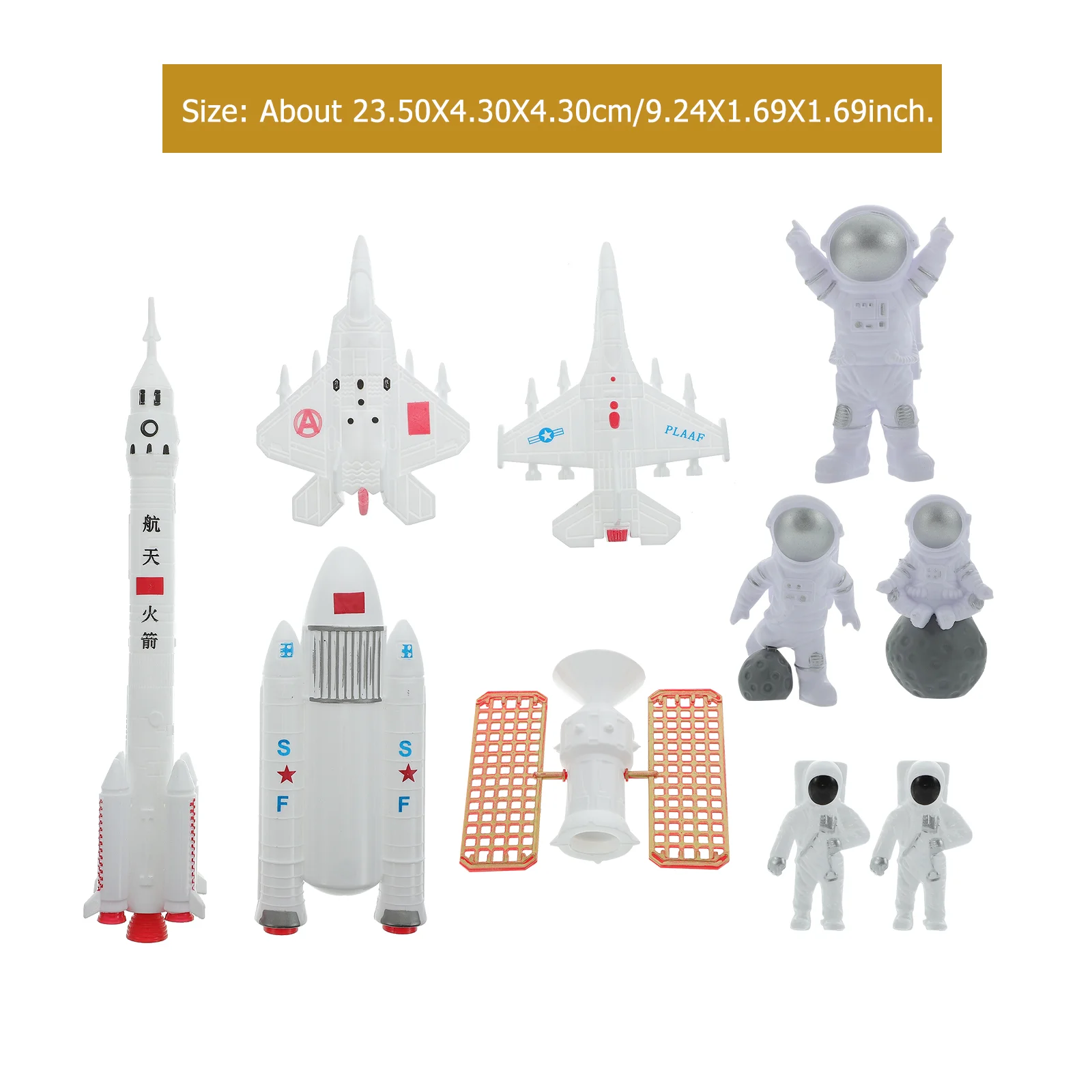 10 Pcs Space Astronaut Pendulum Decorations Spaceplane Statues Ornaments Figurines Birthday Cake Plastic Topper Baby