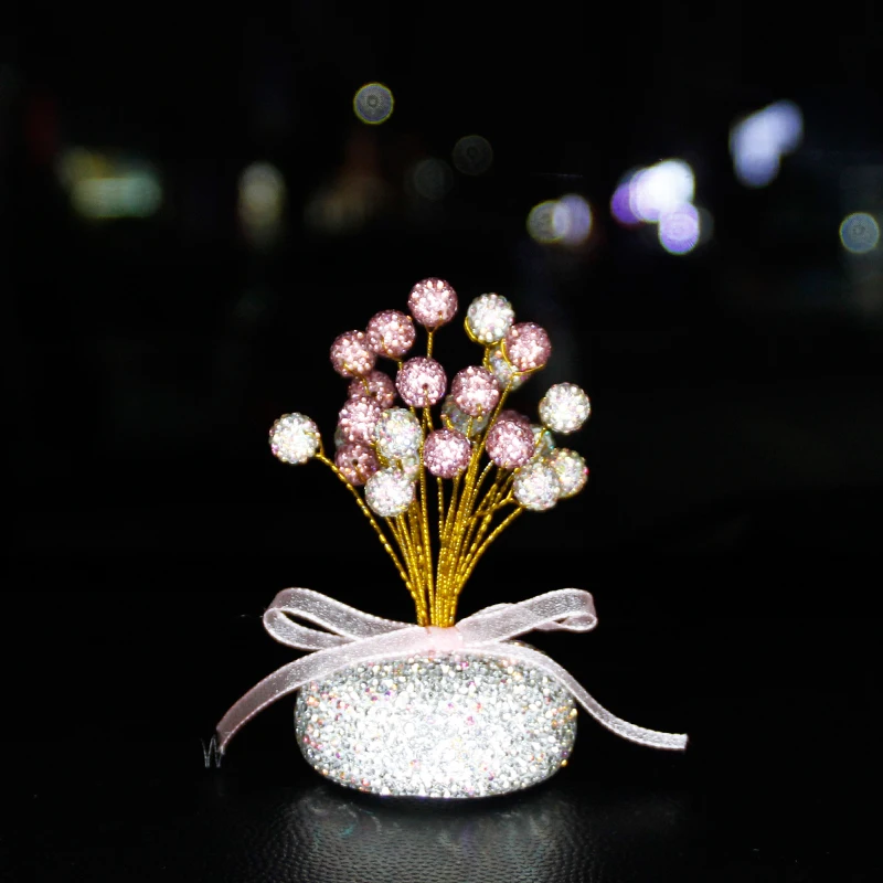 Car mounted diamond vase balloon decoration ornaments stick drill full star car center console ornaments car interior ornaments