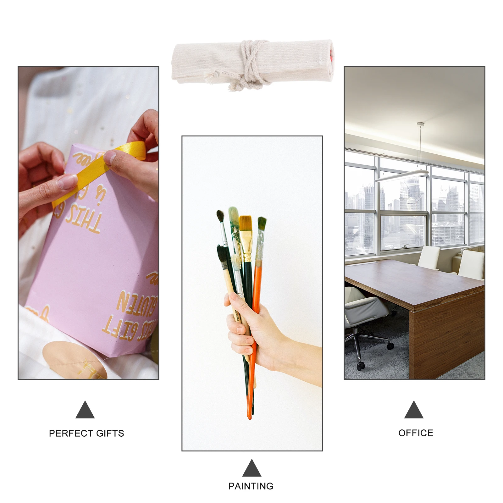 

Stationery Box Elegant Pencil Organizer Organized Case Foldable Helpful Canvas Simple Aesthetic Drawing Tool Organiser