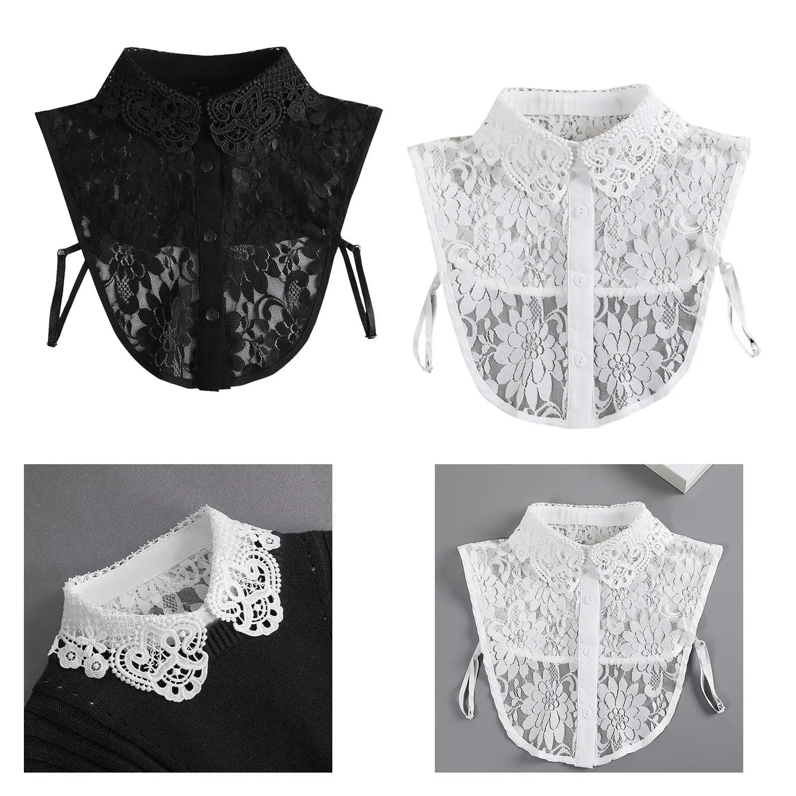 

Съемный воротник-стойка, стильный, с кружевным дизайном, портативный, женский накладной воротник, аксессуар для рубашек, свитеров, блузок и других нарядов