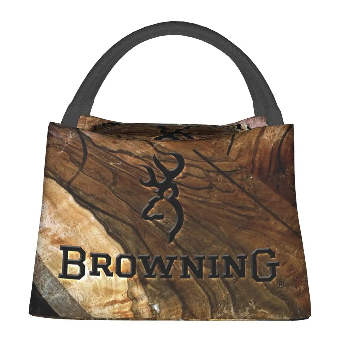 

B-Browning Logo Insulated Lunch Bag for Women Children Portable Food Boxes Thermal Lunch Box Tote
