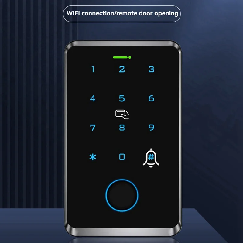 

A43M Tuya Wifi Fingerprint Access Control Keypad Outdoor Remote Door Opener Master Card App Temporary Password Interlock