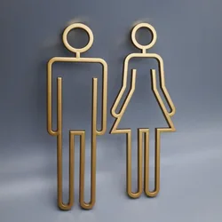 A Set of Three-Dimensional Hollow Out Bathroom Signs Creative Bathroom Door Signs Bathroom Signage Room Living Room Decoration