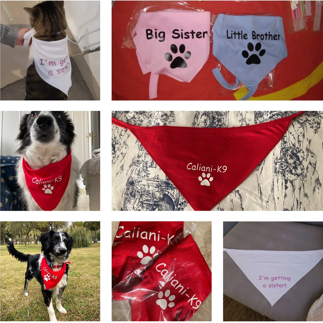 Custom Pet Triangle Scarf Adjustable Dog Bandana Cool Logo Name Personalized Puppy Bibs Pet Accessories Supplies Bibs