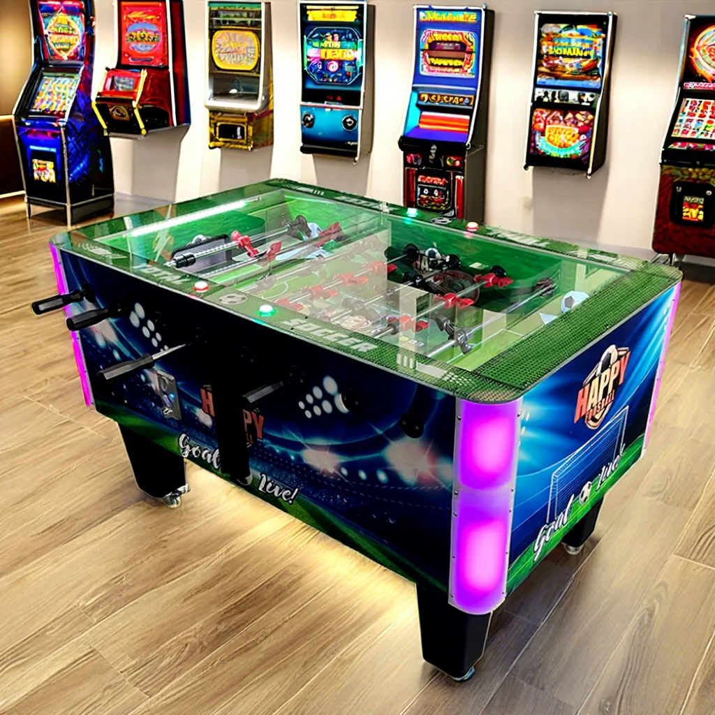 

MAKER 2 Players Soccer Table Interactive Desktop Sport Game Metal Coin Operated Games Table Football Game Machine