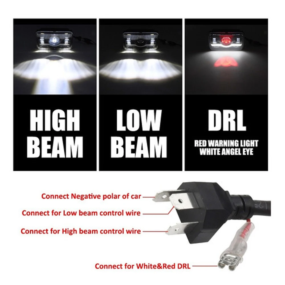 LupuAuto 12V 24V 4x6 Inch LED H4 Headlight Led Work Light Rectangular Hi/Lo BeamWaterproof High Quality For Car Jeep Motorcycle