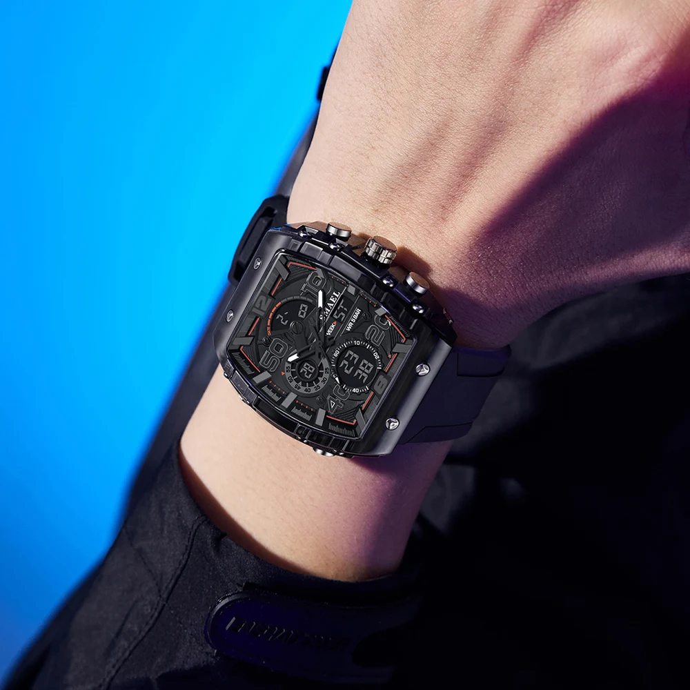 SMAEL 8109 Digital Watch Men Outdoor Sport 5ATM Waterproof LCD Electronic Male Quartz Watches for Men's Chronograph Wristwatch - Image 4