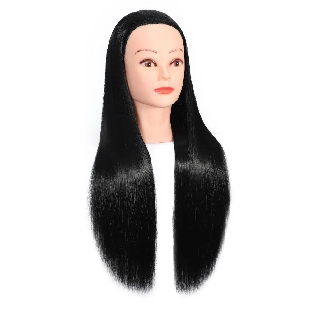 Synthetic Adult Manikin Head Creative Head Model Long Hair Training Head Straight Braiding Hairstyle Manikin Head