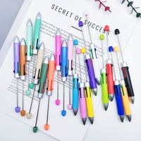 1pcs 5pcs 10pcs 25pcs 50pcsDIY Four-Color Beaded Ballpoint Pen Cute Beadable Pens Cartoon 4 Color Retractable Rollerball Pen