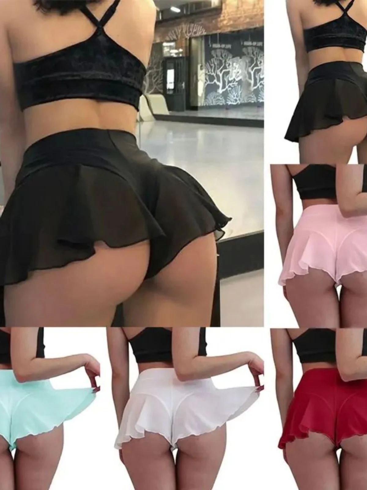 

High Waist Ruffle Short Skirt Women's Color Street Style Polyester Fiber Slim Fit Casual Skirt Summer 2025
