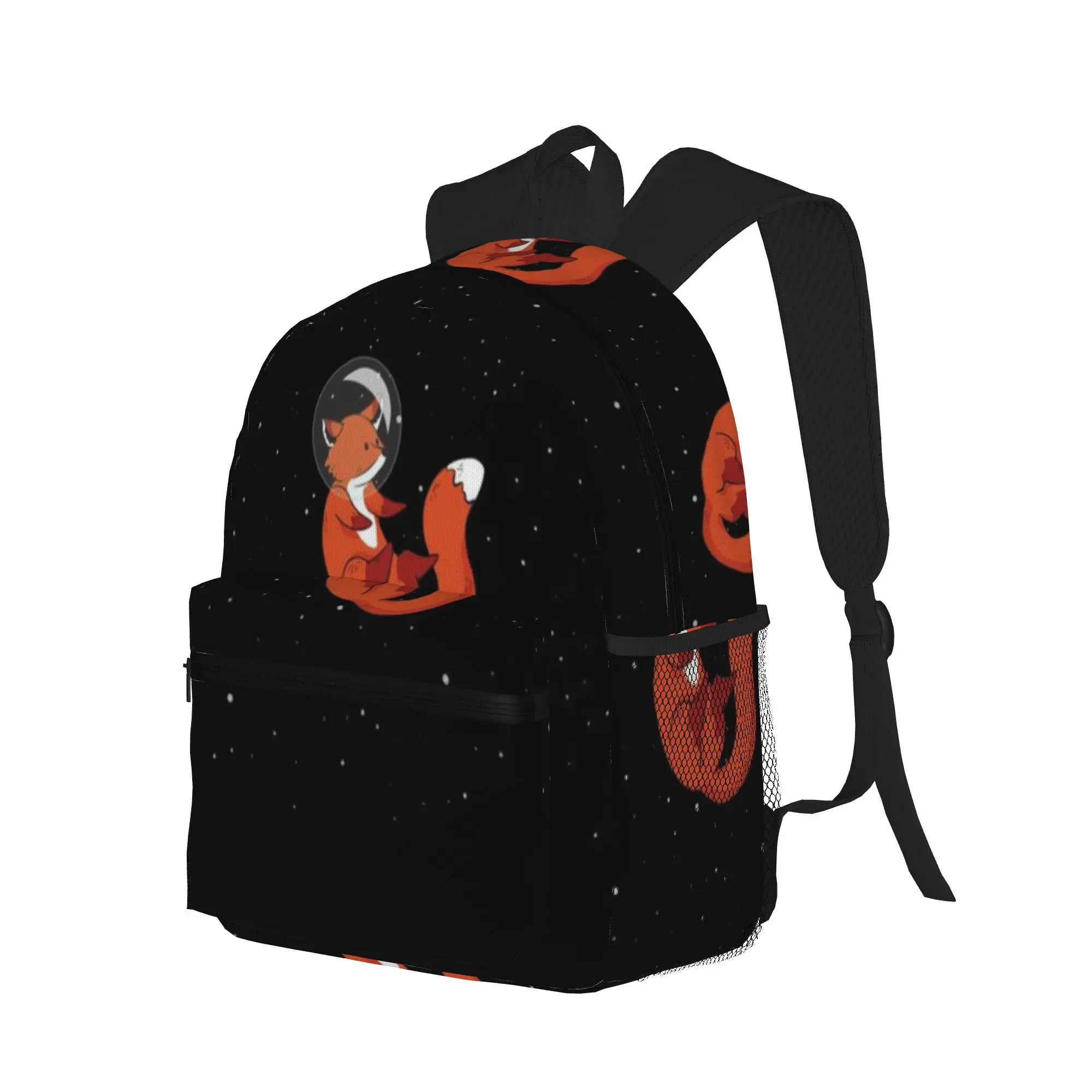 Fox Float In Space Alone   Cosmic Animal  Casual Backpack for Students and Adults Student