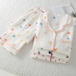 Pyjamas For Women Summer Pajamas Set Pure Cotton Underwear Short Sleeve Sleepwear Women's Lingerie Set Floral Home Suit